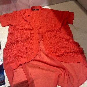 August Silk short sleeve cardigan size Large